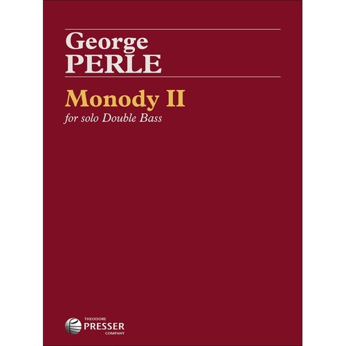 Perle - Monody Ii For Solo Double Bass (Softcover Book)