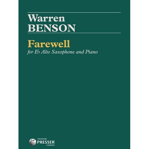 Benson - Farewell For Alto Sax/Piano (Softcover Book)
