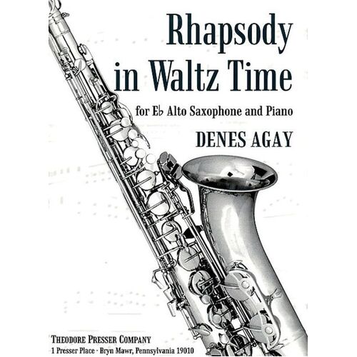 Rhapsody In Waltz Time Alto Sax Piano (Softcover Book)