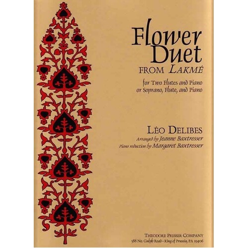 Flower Duet 2 Flutes(Or Soprano and Flute)/Piano (Softcover Book)
