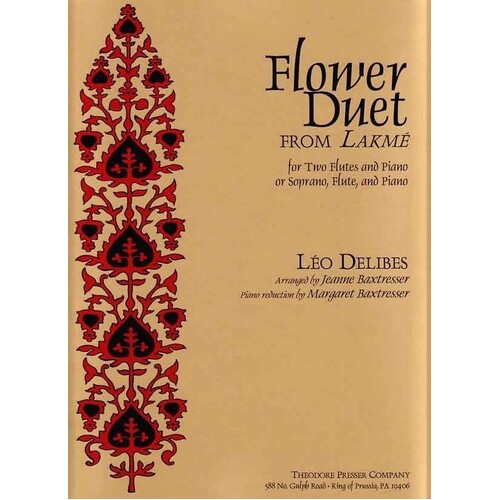 Flower Duet 2 Flutes(Or Soprano and Flute)/Piano (Softcover Book)