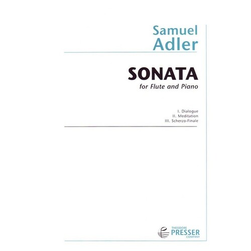 Adler - Sonata For Flute/Piano (Softcover Book)