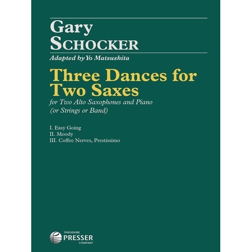 Schocker - Three Dances For Two Saxes 2 Alto Sax/Piano (Music Score/Parts)