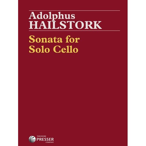 Hailstork - Sonata For Solo Cello (Softcover Book)