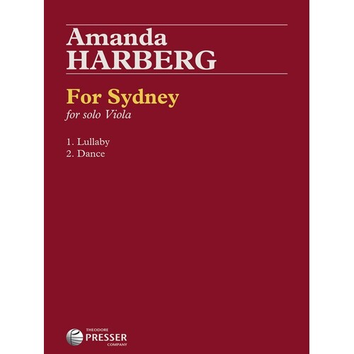 Harberg - For Sydney For Solo Viola (Softcover Book)