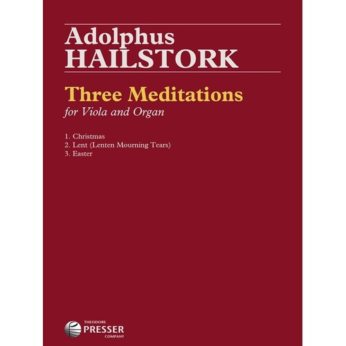 Hailstork - Three Meditations Viola/Organ (Softcover Book)