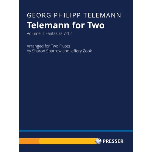 Telemann For Two Vol 2 Fantasias 7-12 For Flute Duet Softcover Book (Flute)