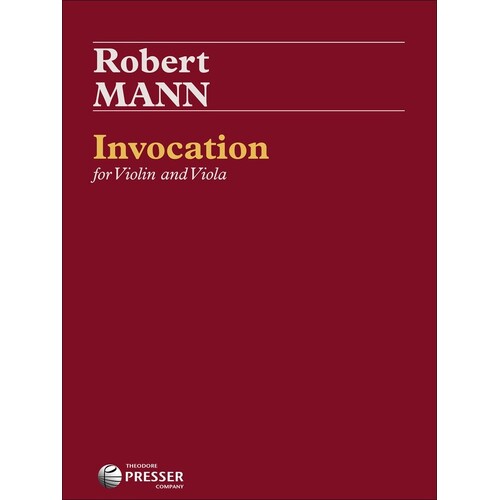 Mann - Invocation For Violin And Viola (Set of Parts)