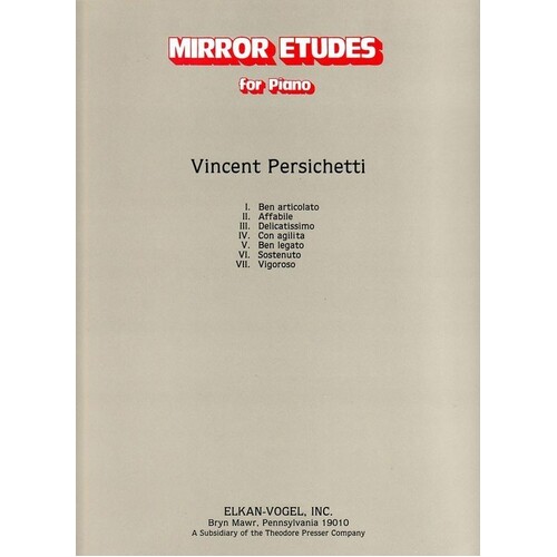 Persichetti - Mirror Etudes Op 143 For Piano (Softcover Book)