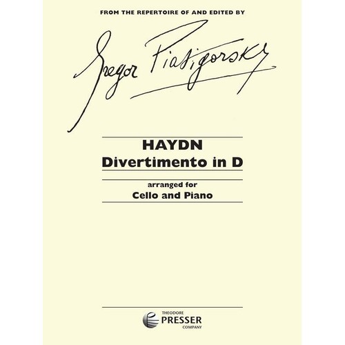 Haydn - Divertimento In D Cello/Piano (Softcover Book)