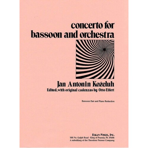 Kozeluh - Concerto For Bassoon/Piano (Softcover Book)