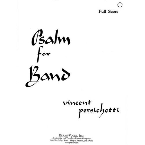 Psalm For Band Full Score (Softcover Book)