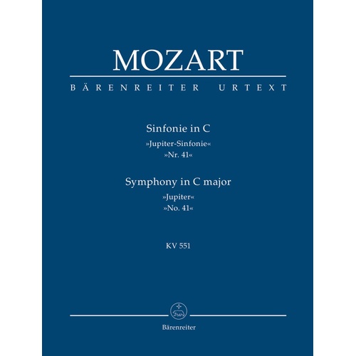 Mozart Symphony in C Major No. 41 K 551 Jupiter Study Score 80 Pages Urtext