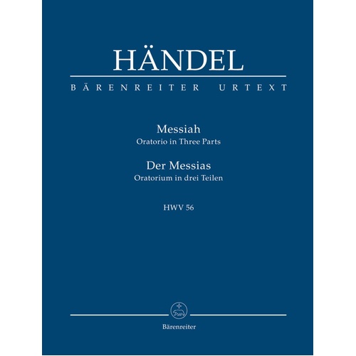 Handel - Messiah HWV 59 Study Score, Barenreiter, 306 Pages, Urtext Series