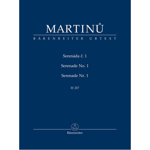 Martinu - Serenade No 1 H 217 Study Score