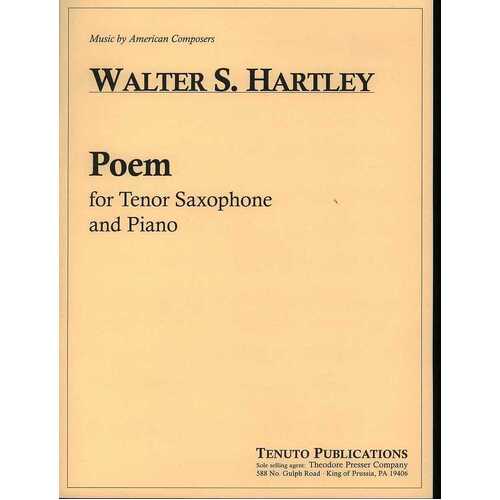 Hartley - Poem For Tenor Sax/Piano (Softcover Book)