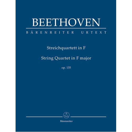 Beethoven - String Quartet F Major Op 135 Study Score Score (Viola|Cello|2 Violins)