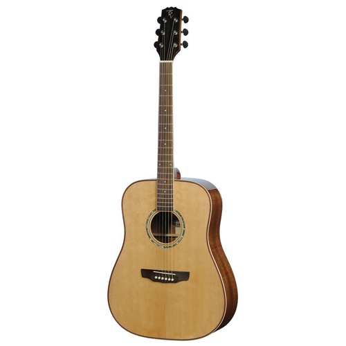 Timberidge '1 Series' Spruce Solid Top & Mahogany Solid Back Acoustic-Electric Dreadnought Guitar (Natural Gloss)