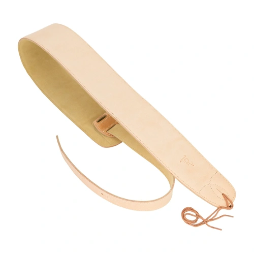 Timberidge Premium Italian Leather Padded Guitar Strap - Tan, 183 cm Length, 8 cm Wide, Embossed TR Logo, Accent Stitching