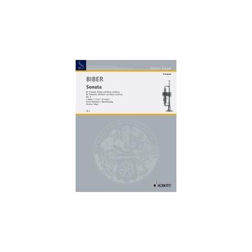 Biber - Sonata No 4 in C Major for Trumpet and Piano, 20 Pages, Schott Music