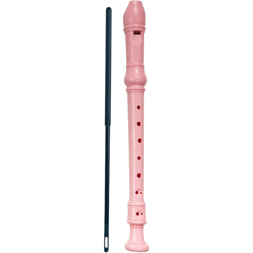 Maxtone TR63B Soprano Recorder with Baroque Fingering in Pastel Pink