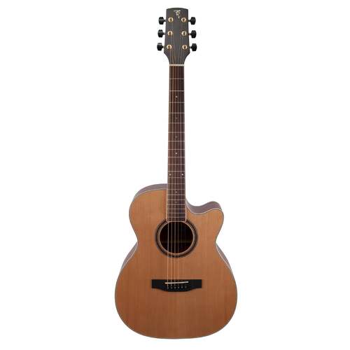 Timberidge TRFC-4-NST '4 Series' Left Handed Cedar Solid Top Acoustic-Electric Guitar with Hard Case (Natural Satin)