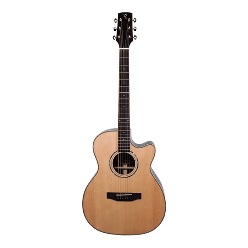Timberidge TRFC-9-NGL 9 Series Acoustic-Electric Small Body Cutaway Guitar with Solid Spruce Top & Rosewood Back (Natural Gloss)