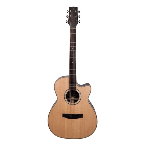 Timberidge TRFC-9-NST '9 Series' Acoustic-Electric Small Body Cutaway Guitar with Solid Spruce Top and Rosewood Back (Natural Satin)