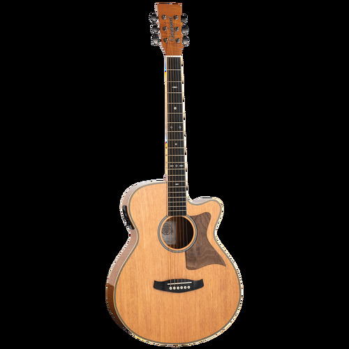 Tanglewood TRSFCEFMH Reunion Australian Red Cedar Top Super Folk C/E with Flame Okoume B/S