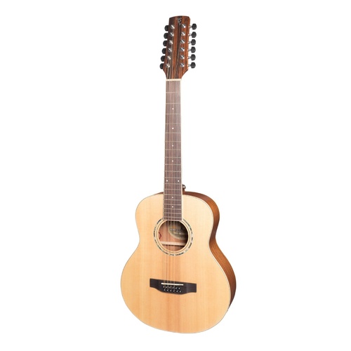 Timberidge '1 Series' Spruce Solid Top TS-Mini 12 String Acoustic-Electric Guitar (Natural Satin)