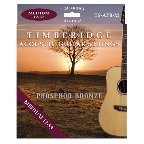 Timberidge Medium Phosphor Bronze Acoustic Guitar Strings 12-53