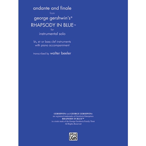 Andante And Finale From Rhapsody In Blue Sax/Piano