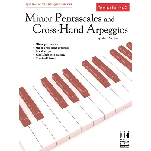 Minor Pentascales and Cross-Hand Arpeggios by Edwin McLean, FJH Music Company, Piano Technique Sheet, 1 Page
