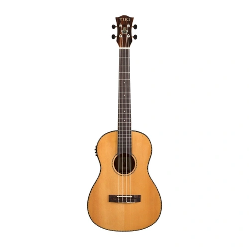 Tiki TSB-22P-NGL '22 Series' Spruce Solid Top Electric Baritone Ukulele with Hard Case