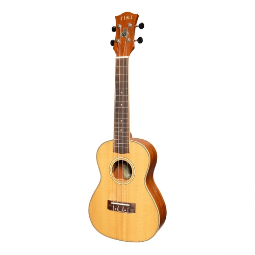 Tiki 6 Series Spruce Solid Top Electric Concert Ukulele with Hard Case Natural Satin TSC-6P-NST