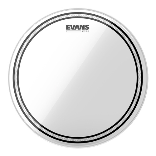 Evans EC2S 2-Ply Clear Drum Head (8") with Sound Shaping Technology and Level 360 for optimized sound and easy tuning