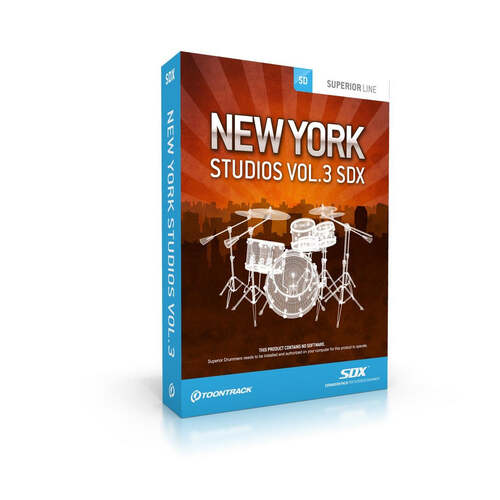 Toontrack New York Studios Vol.3 SDX - Superior Drummer Sound Expansion (Software Serial Number)