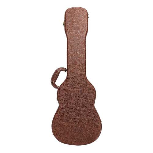 Tiki Deluxe Baritone Ukulele Hard Case Paisley Brown