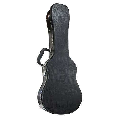 Tiki TUC-S-BLK Deluxe Croc Soprano Ukulele Hard Case with Plush Velvet Interior