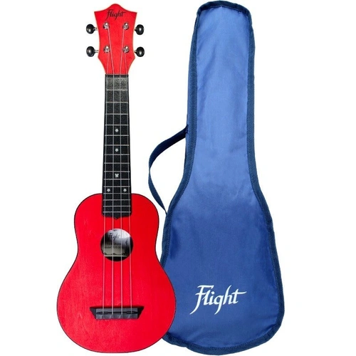 Flight TUS35 Travel Soprano Ukulele Red with ABS Body and Wooden Top