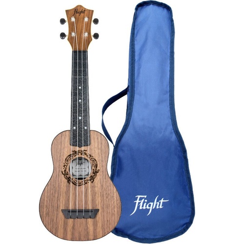 Flight TUS50 ABS Travel Soprano Ukulele with Walnut Top