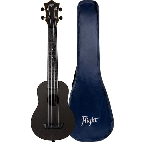 Flight TUSL35 Black Travel Concert Scale Soprano Ukulele