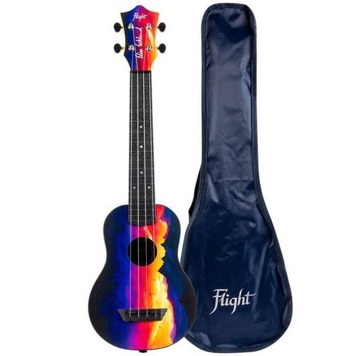 Flight TUSL-EE Sunset Ecklund Travel Soprano Longneck Ukulele