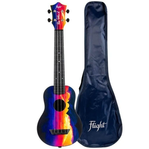 Flight TUSL-EE Sunset Ecklund Travel Soprano Longneck Ukulele