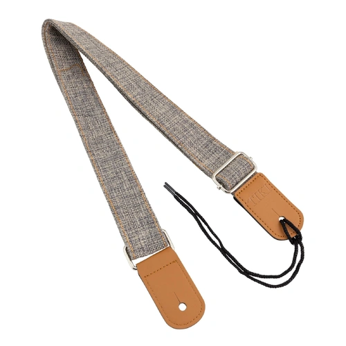 Tiki TUST-CL3 1.5" Cotton & Linen Ukulele Strap with Adjustable Length (Grey)