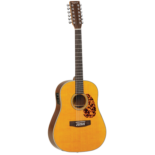 Tanglewood TW40-12SDANE Sundance Historic Acoustic Guitar 12-String Sloped Shoulder Dreadnought Natural w/ Pickup & Case