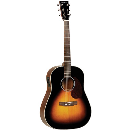 Tanglewood TW40SDVSE Sundance Historic Acoustic Guitar Sloped Shoulder Dreadnought Vintage Sunburst w/ Pickup & Case