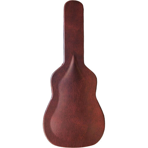 Torque Wooden Archtop Acoustic Guitar Case for 6/12-String, Brown Finish, Plush Interior, Lockable, Padded Handle, Multi-Ply Construction