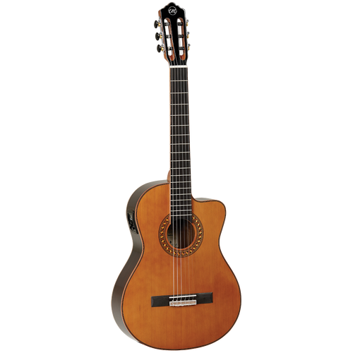 Tanglewood TWEMDC5 Enredo Madera Dominar Solid Cedar Top Classical Cutaway Electric Guitar