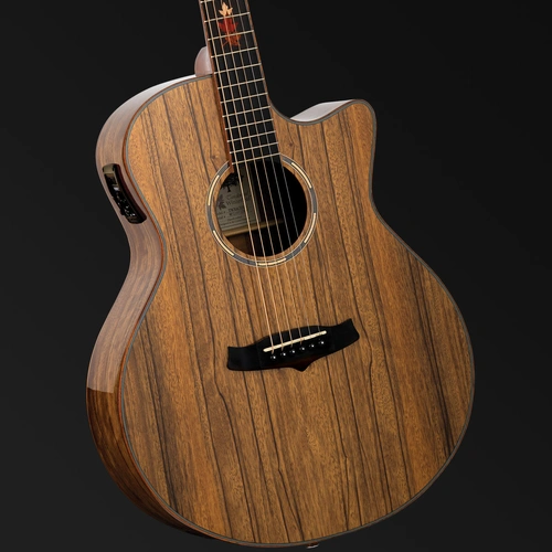 Tanglewood Winterleaf Exotic Superfolk Solid Top Venetian Cutaway Guitar Black Walnut TWX6-CE-BW